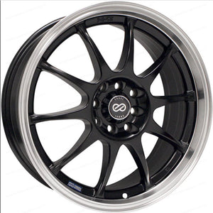 Enkei J10 18x7.5 4x100/108 42mm Offset 72.62mm Bore Dia Matte Black w/ Machined Lip Wheel