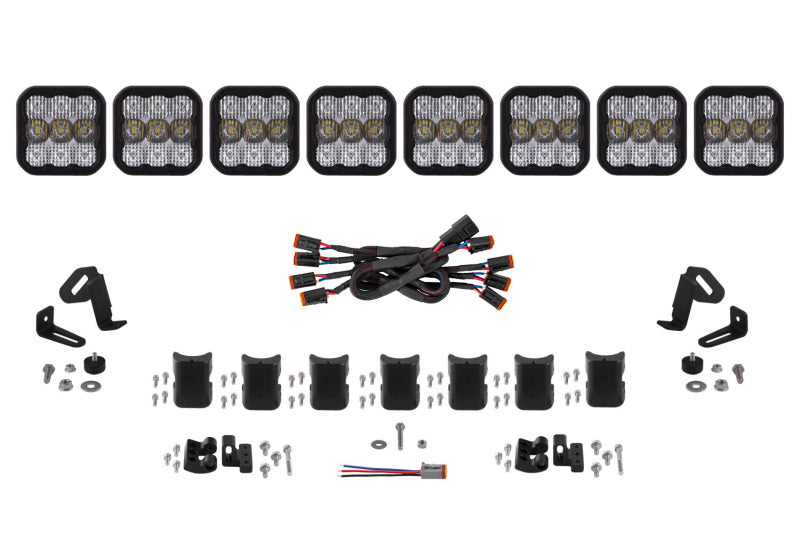 Diode Dynamics SS5 Pro Universal CrossLink 8-Pod Lightbar - White Combo