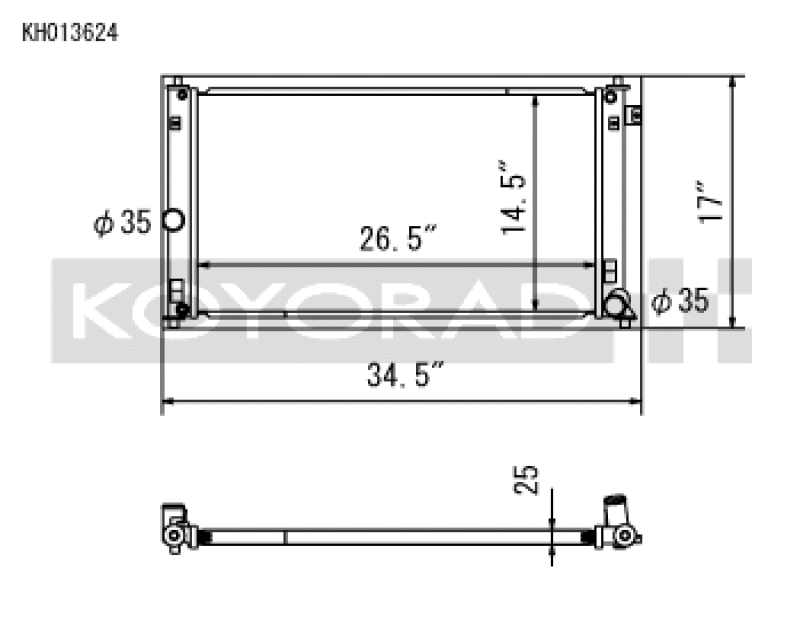 Koyo 2019 Toyota Corolla Hatchback 6MT and CVT (E210 Chassis) All Aluminum Radiator