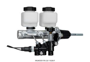 Wilwood Tandem Remote M/C Kit w L/H Bracket & Prop Valve - 7/8in Bore Ball Burnished-W/Pushrod