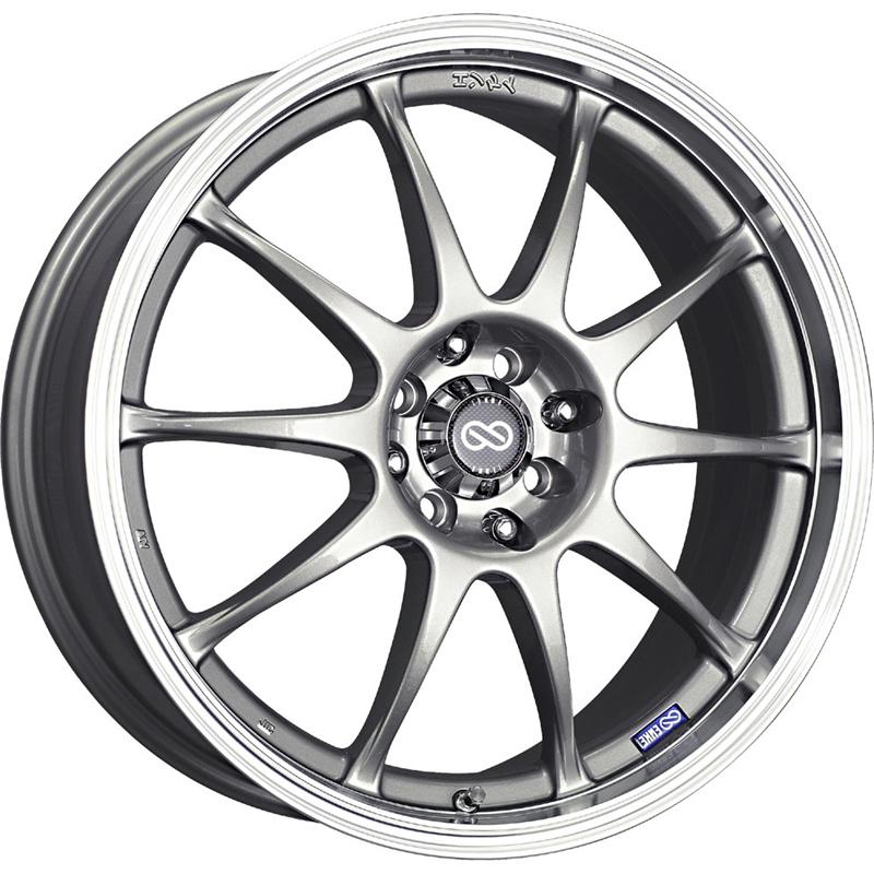 Enkei J10 17x7 4x100/114.3 42mm Offset 72.62mm Bore Dia Silver w/ Machined Lip Wheel