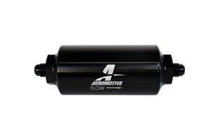 Aeromotive In-Line Filter - (AN-6 Male) 40 Micron Stainless Mesh Element Bright Dip Black Finish