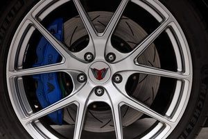 DBA T3 5000 Slotted Series w/ Black Hat Front Left 2012 Nissan GTR R35