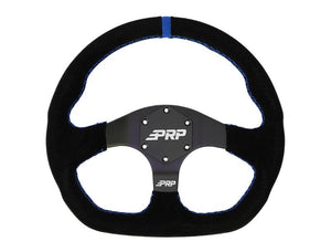 PRP Comp-R D-Shape Suede Steering Wheel - Blue