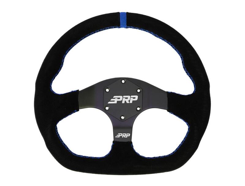 PRP Comp-R D-Shape Suede Steering Wheel - Blue