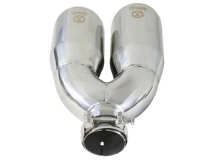 aFe Takeda 2.5in 304 Stainless Steel Clamp-on Tip Passenger Side 2.5in Inlet 4inDual - Polished