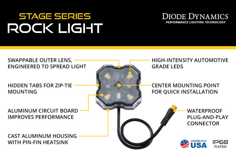 Diode Dynamics RGBW Rock Light Installer Magnet Mount Kit (12-pack)
