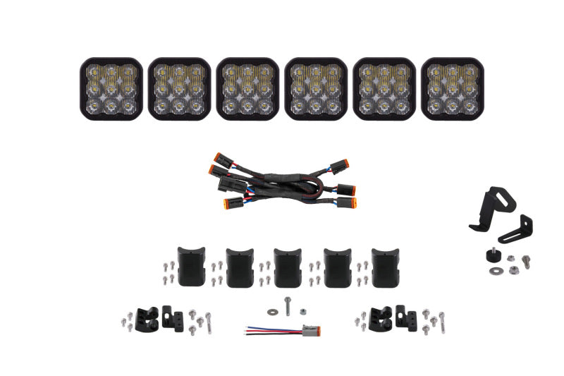 Diode Dynamics SS5 Pro Universal CrossLink 6-Pod Lightbar - White Driving