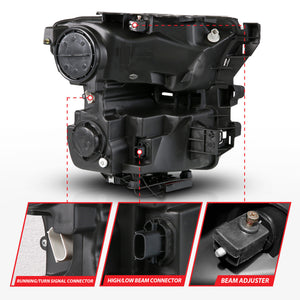 ANZO 15-17 Ford F-150 (Factory Halogen Model ONLY) Full LED Proj Headlights  Init/SeqSig Black- Pair