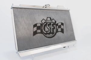 CSF 96-07 Mitsubishi Evo 4/5/6/7/8/9 Full-Slim Radiator w/12in Fan & Shroud/-16AN & Slip On Fitting