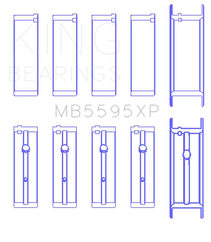 King Engine Bearings Nissan KA-24DE (Size 0.50 Oversized) Performance Main Bearing Set