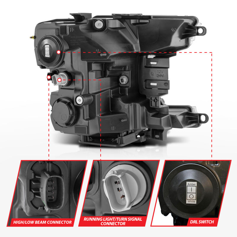 ANZO 18-20 Ford F-150 (w/Factory Halogen) Z-Series Full LED Proj Headlights Init/SeqSig - Pair