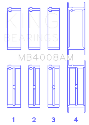 King Engine Bearings Nissan VG20E/VG20DET V6 (Size 0.25) Main Bearing Set