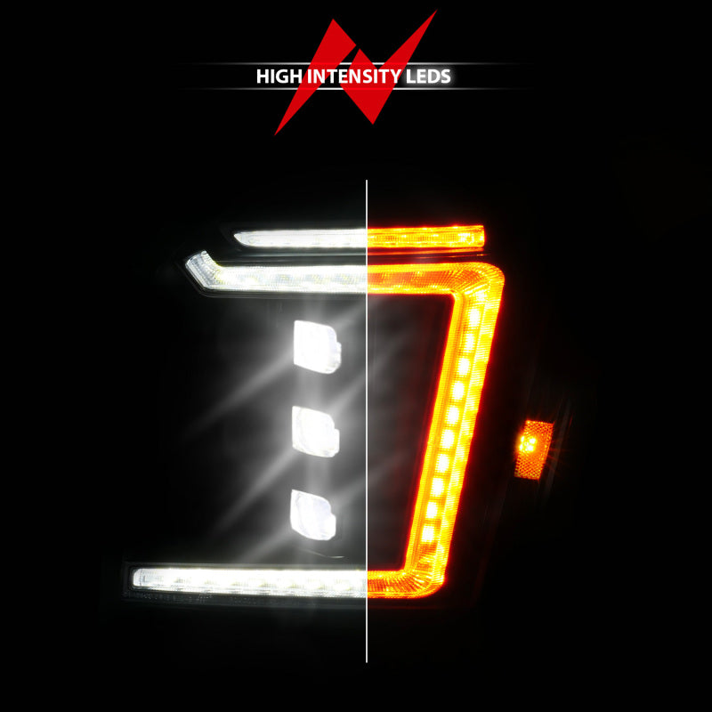 ANZO 15-20 GMC Yukon (Incl XL - Factory Halogen Models) Full LED Proj Headlights Black - Pass. Side