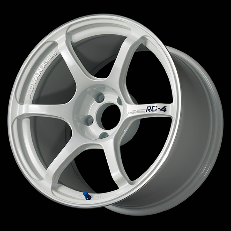 Advan RG-4 17x8.0 / +45 Offset / 5x114.3 / 73mm Bore / Racing White Metallic and Ring