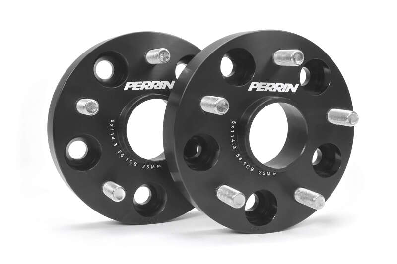 PERRIN Subaru 25mm Wheel Spacers 5x114.3 BP w/56mm Hub - Black