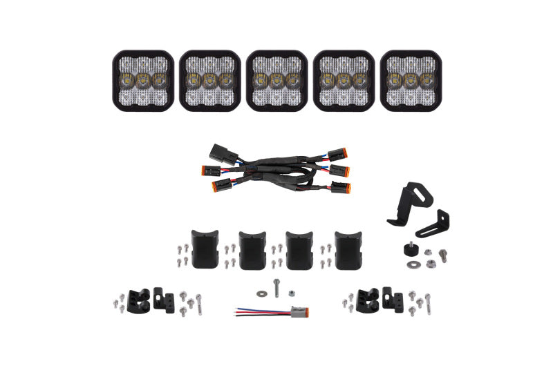 Diode Dynamics SS5 Pro Universal CrossLink 5-Pod Lightbar - White Combo