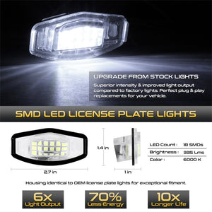 xTune 01-15 Honda Civic LED License Plate Bulb Assembly White 5500K LAC-LP-HA03 - Pair