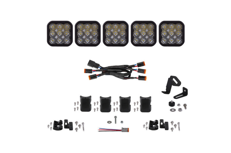 Diode Dynamics SS5 Pro Universal CrossLink 5-Pod Lightbar - White Driving