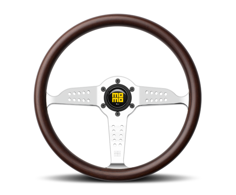 Momo Super Grand Prix Steering Wheel 350 mm - Mahogany Wood/Polished Spokes