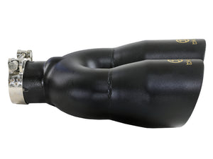 aFe Takeda 2.5in 304 Stainless Steel Clamp-on Exhaust Tip Driver Side 2.5in Inlet 4inDual-Black