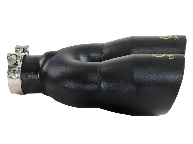 aFe Takeda 2.5in 304 Stainless Steel Clamp-on Exhaust Tip Driver Side 2.5in Inlet 4inDual-Black