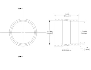 aFe POWER Universal Products Coupler Kit (3 x 2-3/4)in ID x 3in L - Black