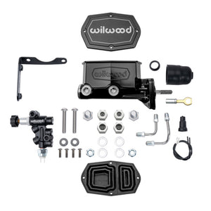 Wilwood MOPAR Compact Tandem M/C Kit w/ P-Valve & Pushrod 15/16in Bore - Black