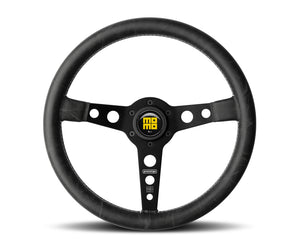 Momo Prototipo Heritage Steering Wheel 350 mm - Black Leather/White Stitch/Black Spokes