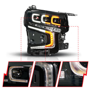 ANZO 21-23 Chevy Tahoe/Suburban LED Light Bar Style Headlights Black w/ Sequential DRL (Right Side)
