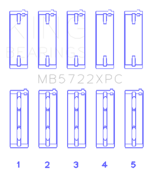 King Engine Bearings Mitsubishi 4B11T EVO X 2007+ (Size 0.25) Coated Performance Main Bearing Set