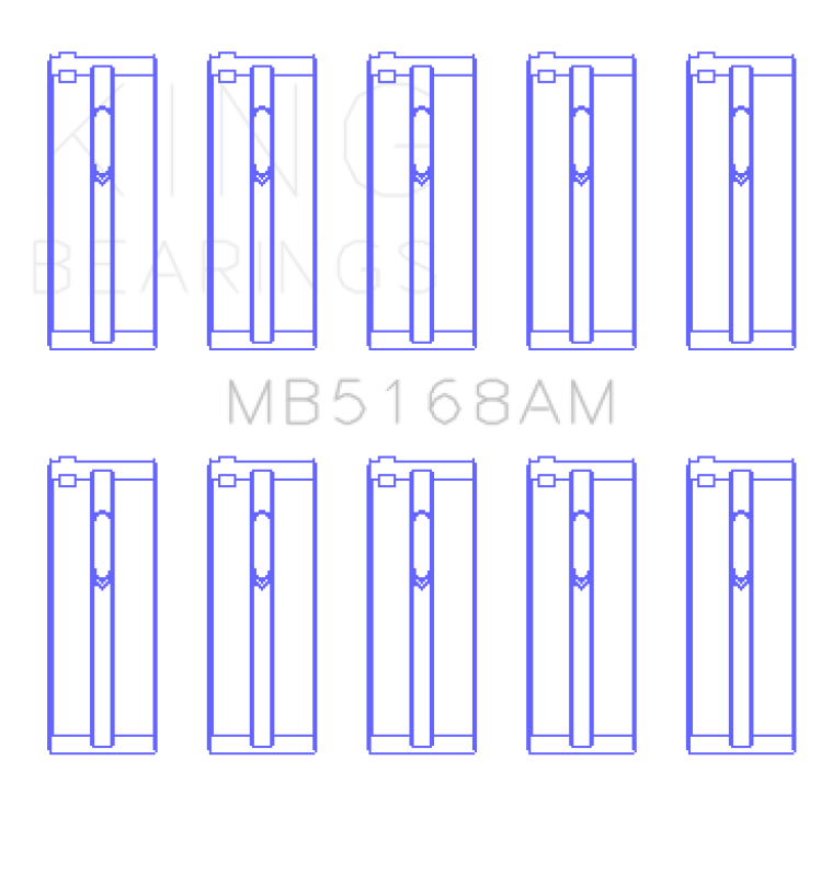 King Acura F22B1 / Honda F22A1/F22A6/F22B1/F22B2/F22B6 0.25 Oversized Main Bearing Set