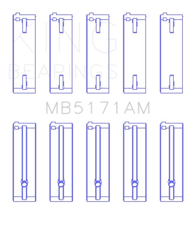 King Engine Bearings Mazda FS-DE L4/FP L4/FS L4  DOHC 16 Valve Main Bearing Set - Size STD