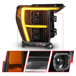 ANZO 21-23 Ford F-150 (w/Factory Halogen) Z-Series Full LED Proj Headlights - Pass. Side ONLY