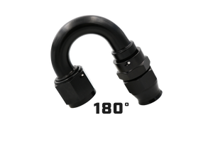Aeromotive PTFE Hose End - AN-08 - 180 Deg - Black Anodized