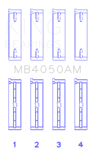 King Engine Bearings Mitsubishi 6G74 (Size +1.0mm) Main Bearing Set