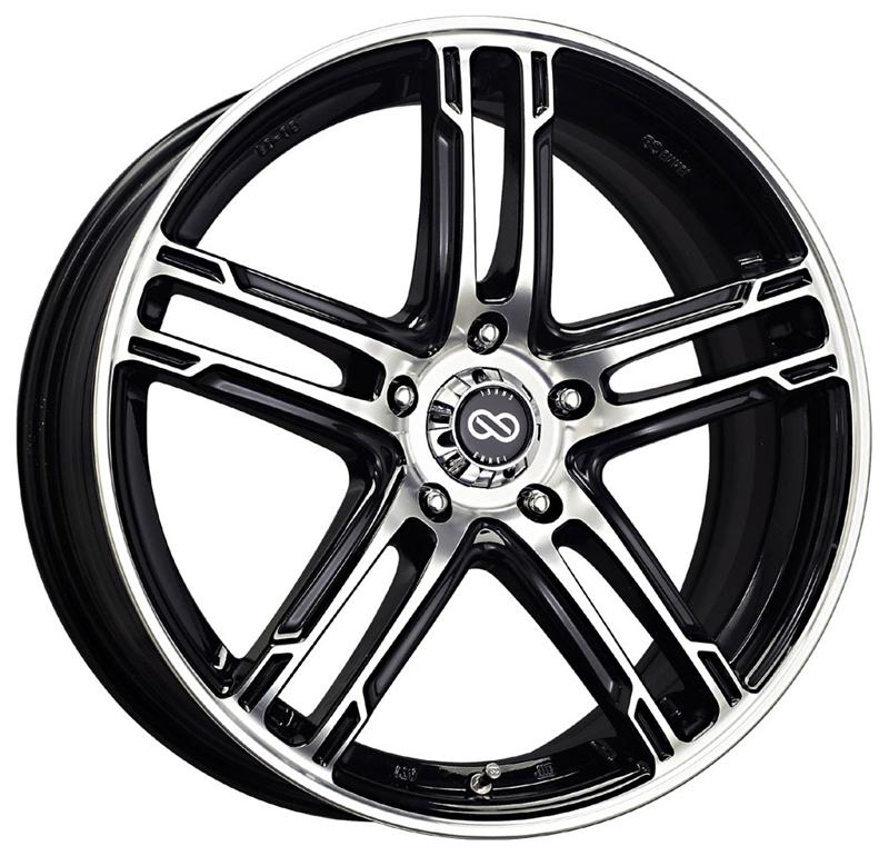 Enkei FD-05 16x7 5x114.3 38mm Offset 72.6 Bore Dia Black Machined Wheel