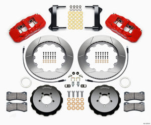 Wilwood AERO6 Front Hat Kit 14.00 Red 1999-2012 Subaru WRX w/Lines