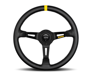 Momo MOD08 Steering Wheel 350 mm -  Black Leather/Black Spokes/1 Stripe