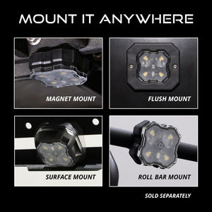 Diode Dynamics Stage Series SXS Rock Light Installer Kit - White Diffused M8 (8-pack)