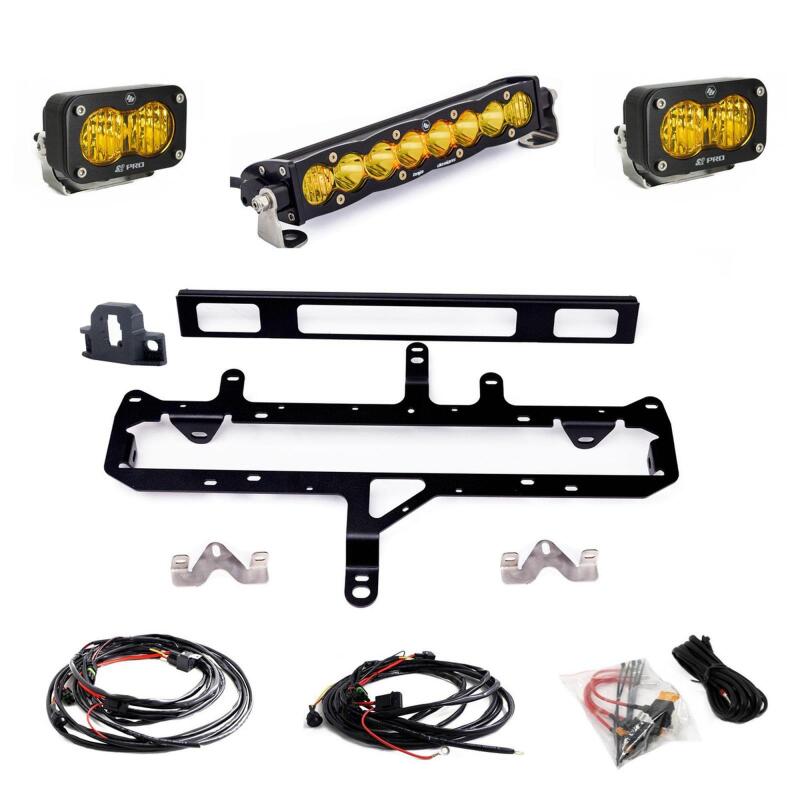 Baja Designs 2024+ Toyota Tacoma S8 10in Light Bar / S2 Pro TRD Pro Grille Conversion Light Kit