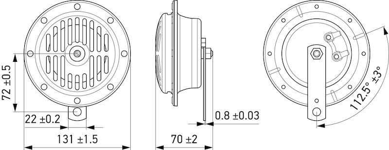 Hella Supertone Horn Kit 12V 380HZ HTone Black