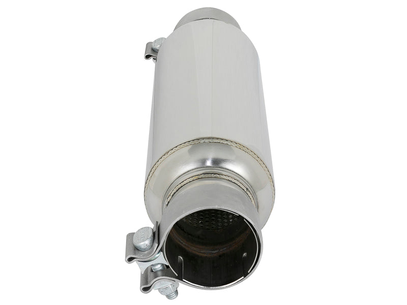 aFe MACH Force-Xp Resonator 2-1/2 IN Inlet/Outlet x 4 IN Dia. x 12 IN Body x 15 IN Overall Length