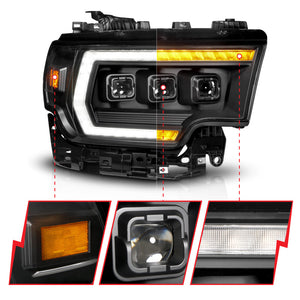 ANZO 19-24 RAM 2500/3500 Z-Series Full LED Proj Headlights DRL/Init/SeqSig - Pass. Side ONLY