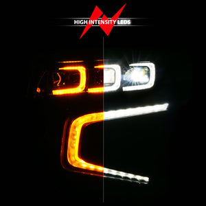 ANZO 21-23 Chevy Tahoe/Suburban LED Light Bar Style Headlights Black w/ Sequential DRL (Left Side)