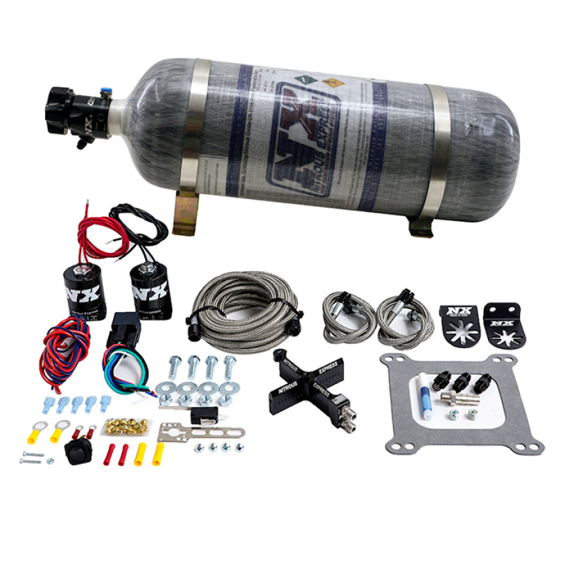 Nitrous Express 4150 Covert Crossbar Plate System Stage 6 50-300HP (12lb Bottle)