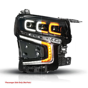 ANZO 21-23 Chevy Tahoe/Suburban LED Light Bar Style Headlights Black w/ Sequential DRL (Right Side)