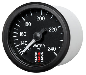 Autometer Stack 52mm 120-240 Deg F 1/2in Npt (M) Mechanical Water Temp Gauge - Black