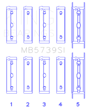 King Engine Bearings Subaru Ej20/Ej22/Ej25 Housing Bore + .002 (Size +0.50mm) Main Bearing Set