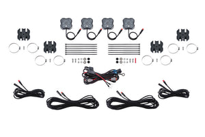 Diode Dynamics Stage Series SXS Rock Light Installer Kit RGBW M8 (4-pack)